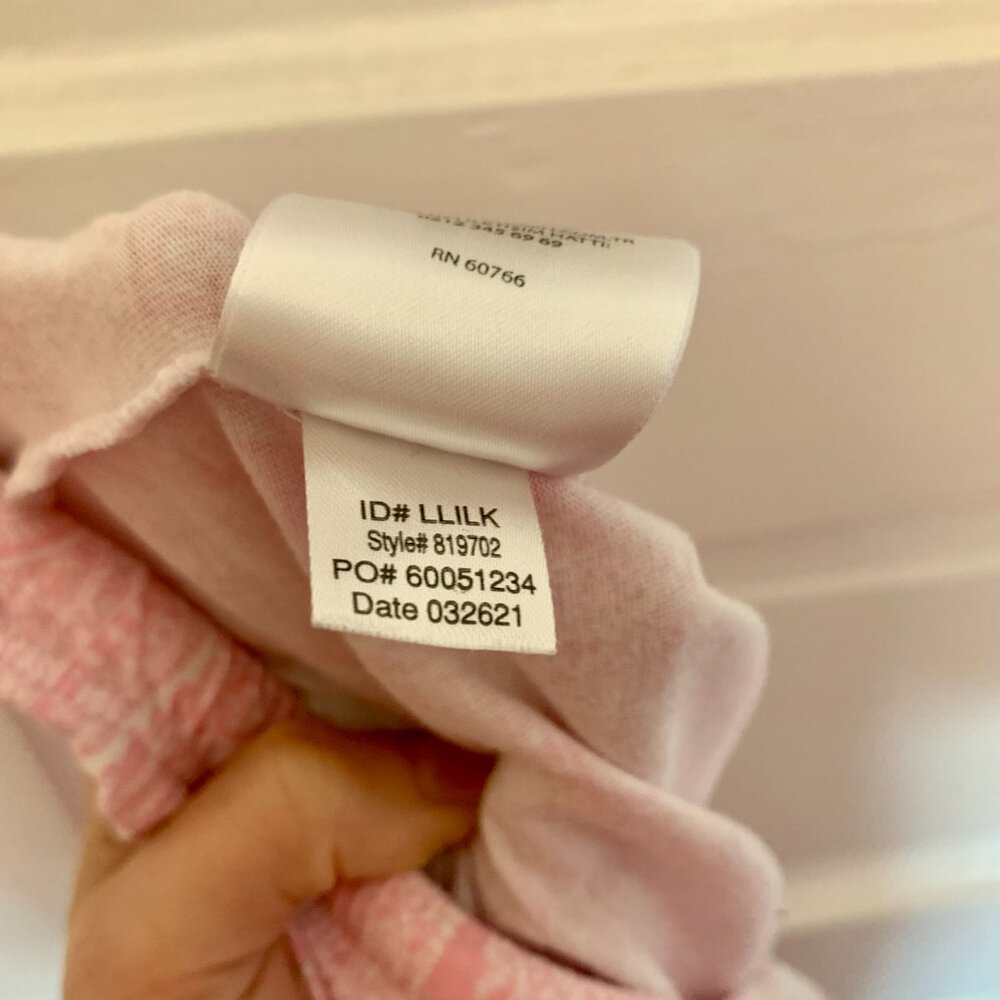 Lauren Ralph Lauren Pink Cotton Paisley Monogram Crop Pajama Set, Size M - Picture 7 of 7